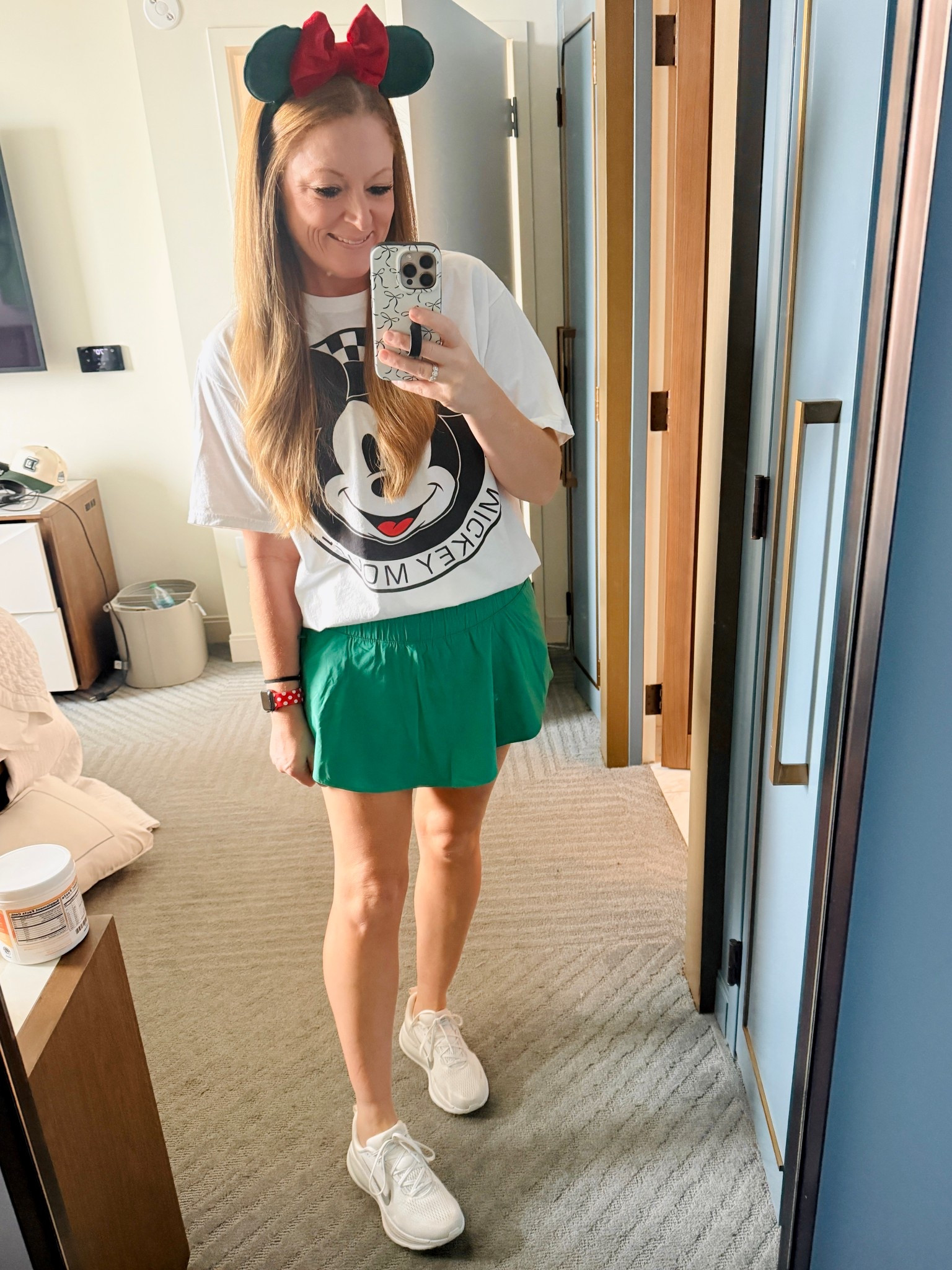 Disney World outfit but make it holiday! (Would easily work with a black or red skort too & black/white Mickey ears)

Mickey checkered shirt: L from Amazon, using the tuck band to tuck it

Skort: M

Jared and I both agree that our Nike Vomero sneakers were the most comfortable walking shoes this trip! Wearing our normal size!

#LTKTravel #LTKootd #LTKHoliday