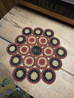 VINTAGE ANTIQUE 1810 FELT WOOL HANDMADE PENNY 11.5" ROUND DOILY | eBay | eBay US
