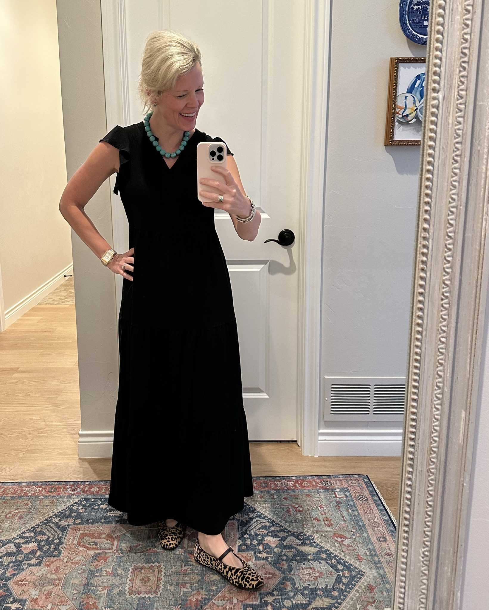 What I wore to church tonight. ♥️ love this Amazon summer maxi dress. Super comfortable, flattering and the price is fabulous. It fits true to size. Wearing my new leopard mary Jane’s from the Nordstrom anniversary sale! I am in between a 7 and a 7 1/2 and went with the 7 1/2 in the shoes.  

#LTKFindsUnder50 #LTKSaleAlert #LTKShoeCrush