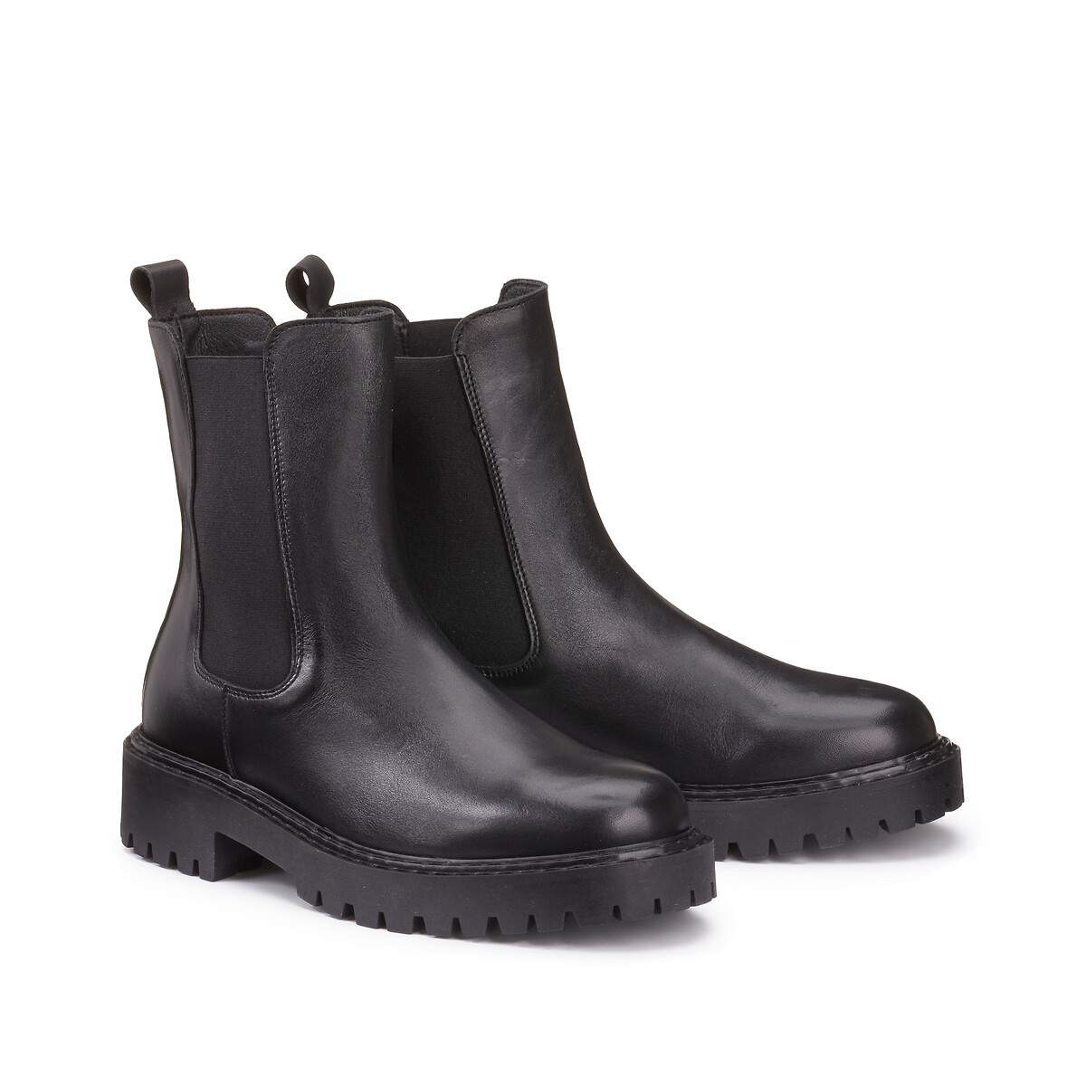 Signatures Leather Chelsea Boots with Notched Soles | La Redoute (UK)