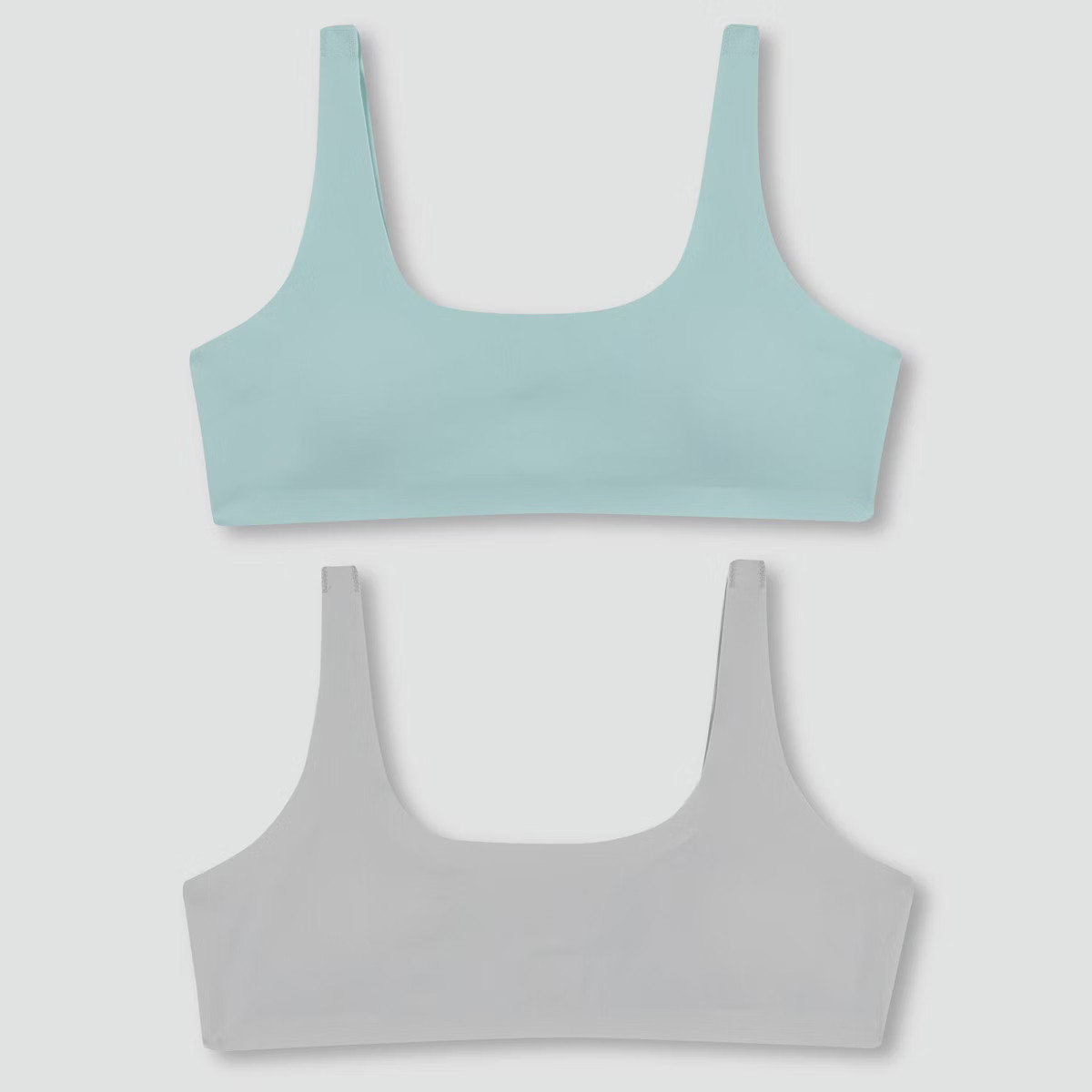 Hanes Girls' 2pk Bonded Comfort Bra - Mint Green/Light Gray M: Training, Wireless, Removable Pad... | Target