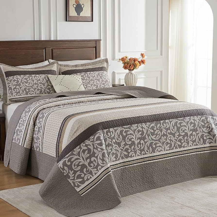 Bedduvit 100% Cotton Oversized King Bedspread - 120"x120" Extra Wide Quilt Set, Farmhouse Lightwe... | Amazon (US)