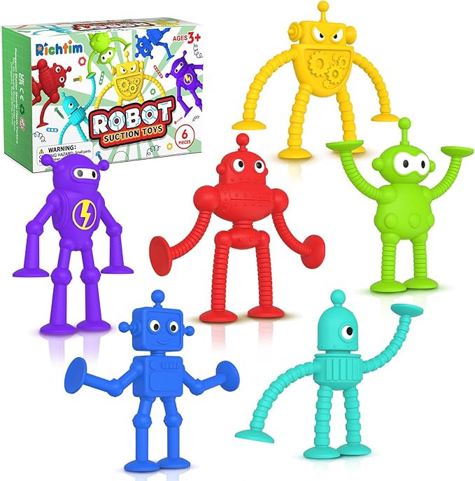 Baby Bath Toys Suction Toy: No Hole Suction Bath Toys for Toddlers, Robot Suction Fidget Toys Suc... | Amazon (US)