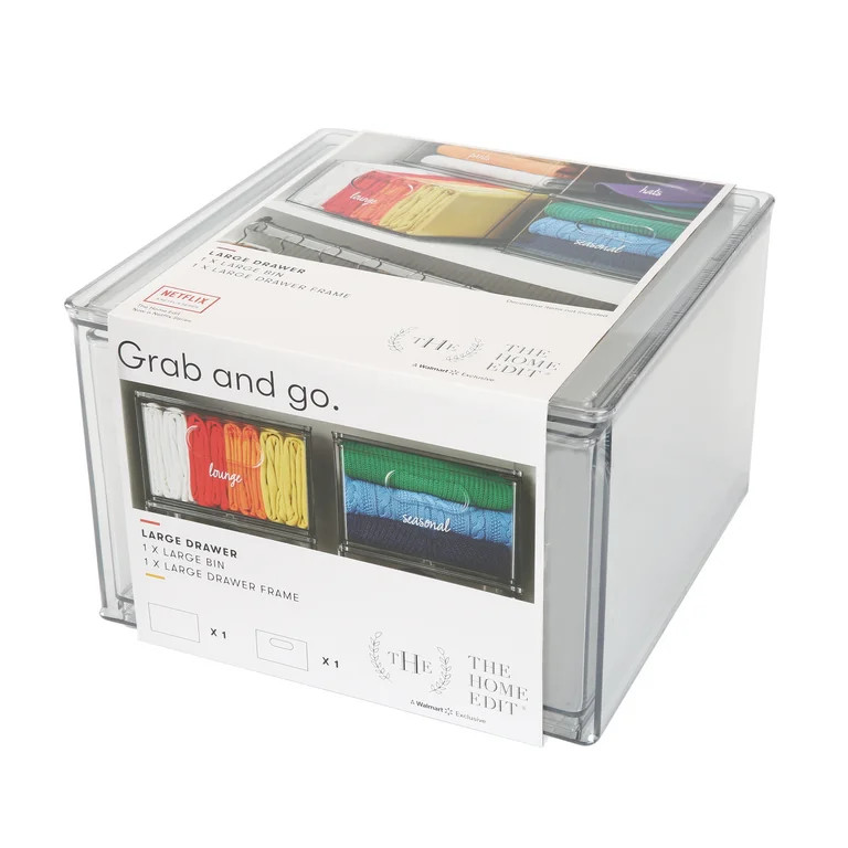 The Home Edit Everything Large Drawer Clear Plastic Storage Bin, Cabinet Organizer, 10" x 10" x 6... | Walmart (US)