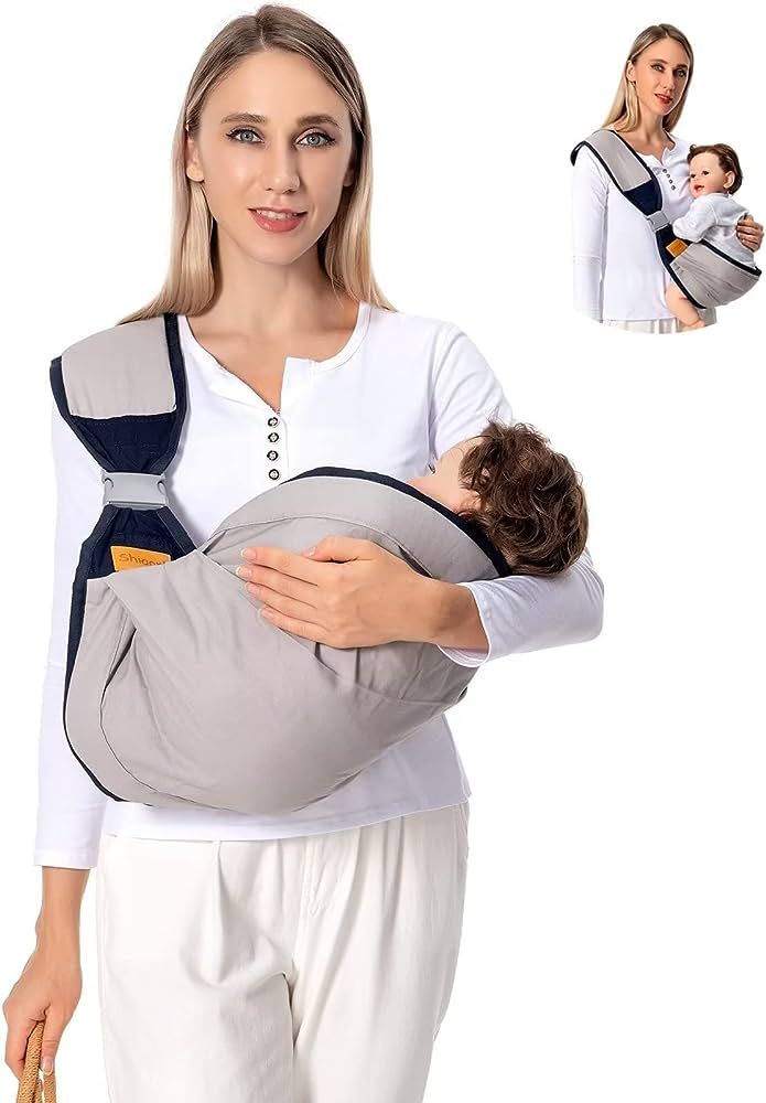 Shiaon Baby Sling Carrier One Shoulder Carrier for Toddler, Lightweight Baby Carrier Sling Newbor... | Amazon (US)