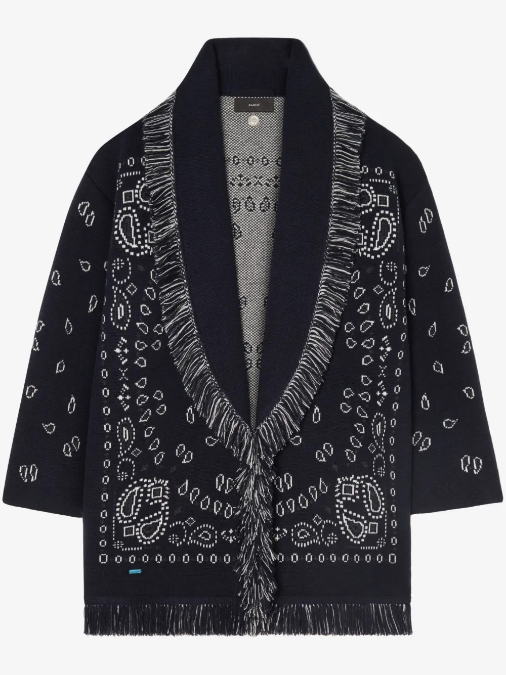 Alanui Bandana jacquard cashmere cardigan - Blue | Farfetch Global