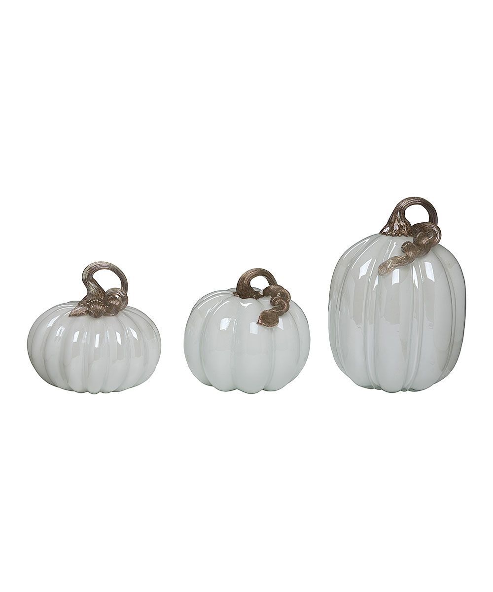 Glass White Pumpkin Set | zulily