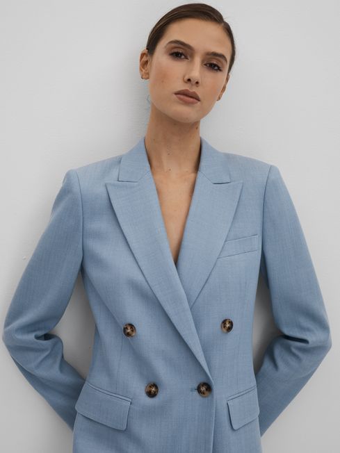 Double Breasted Suit Blazer with TENCEL™ Fibers | Reiss UK