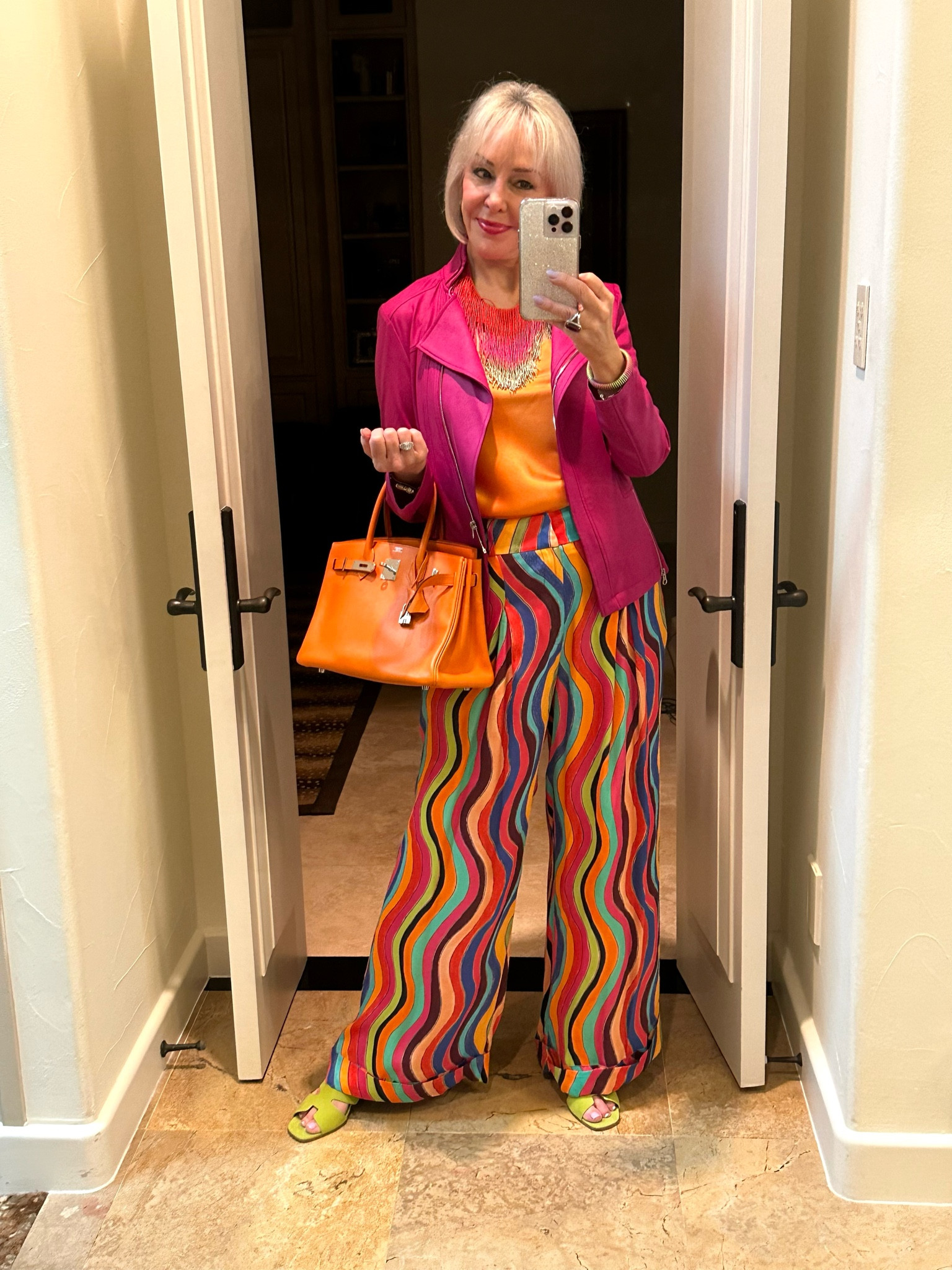 Colorful spring look
Magenta jacket
Wide leg pants 

#LTKstyletip #LTKSeasonal #LTKunder100