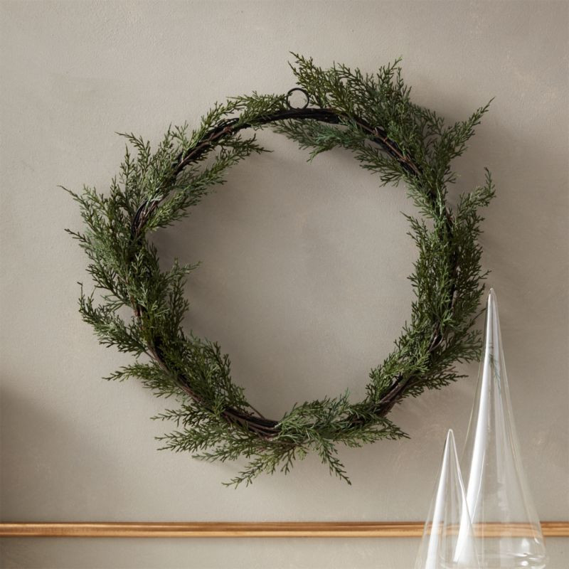 Faux Cedar Wreath 18" + Reviews | CB2 | CB2
