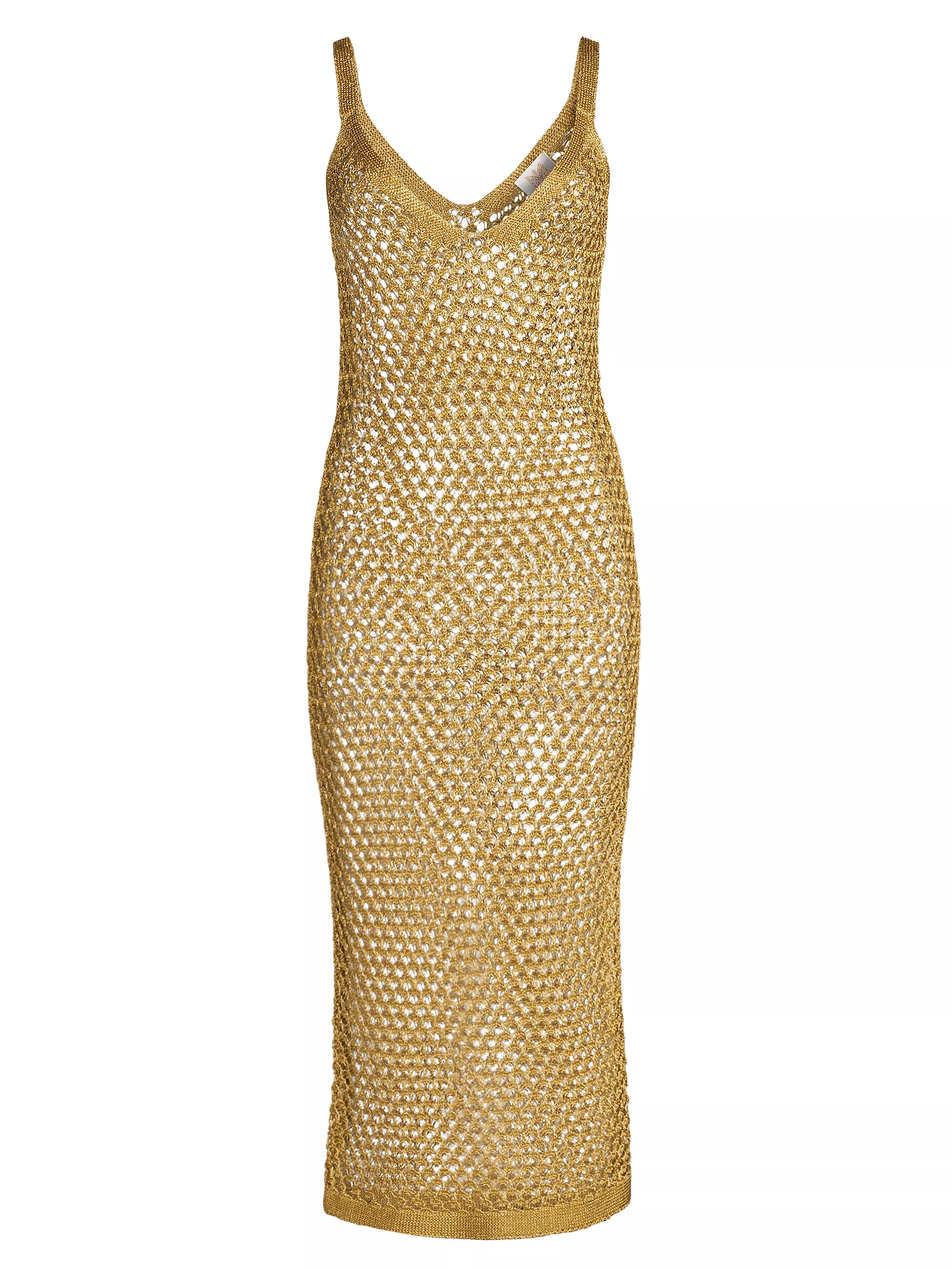 MillyMetallic Sheer Mesh Midi-Dress | Saks Fifth Avenue