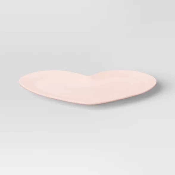 11" x 10" Melamine Heart Plate Pink - Opalhouse™ | Target