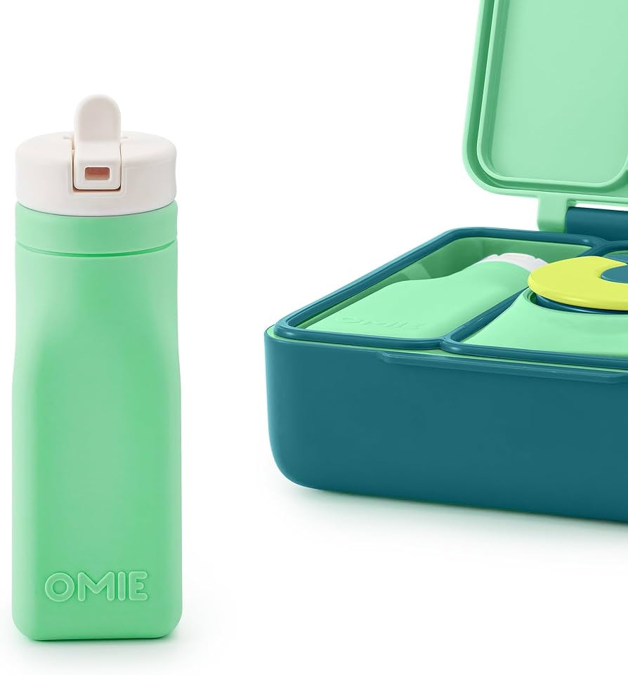 OmieBox Reusable Silicone Water Bottle - 8.7 oz, Straw Top, BPA-Free & Phthalate-Free, Leak-Proof... | Amazon (US)