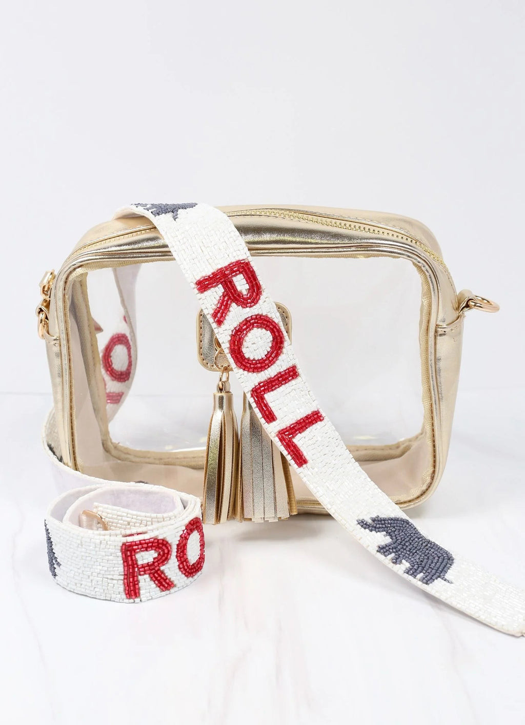 Roll Beaded Crossbody Strap WHITE | Caroline Hill