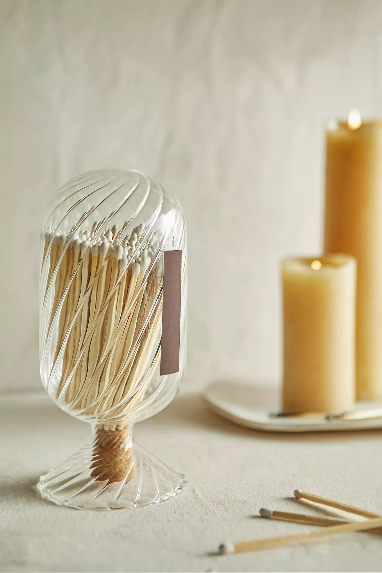 Ridged Glass Cloche with Matches | Anthropologie (US)
