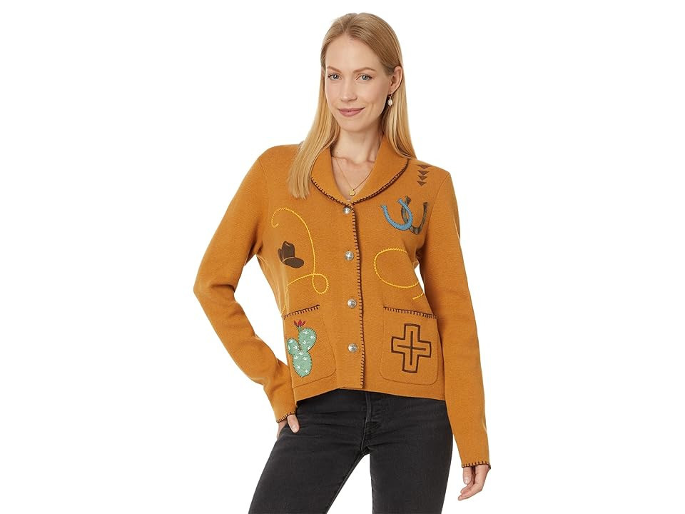 Pendleton Pendleton Western Cardigan Women's Sweater Buckskin Brown : MD, Cotton/Wool | Zappos