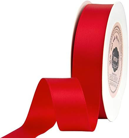 VATIN 7/8 inch Double Faced Polyester Satin Ribbon Hot Red - 25 Yard Spool, Perfect for Wedding Deco | Amazon (US)