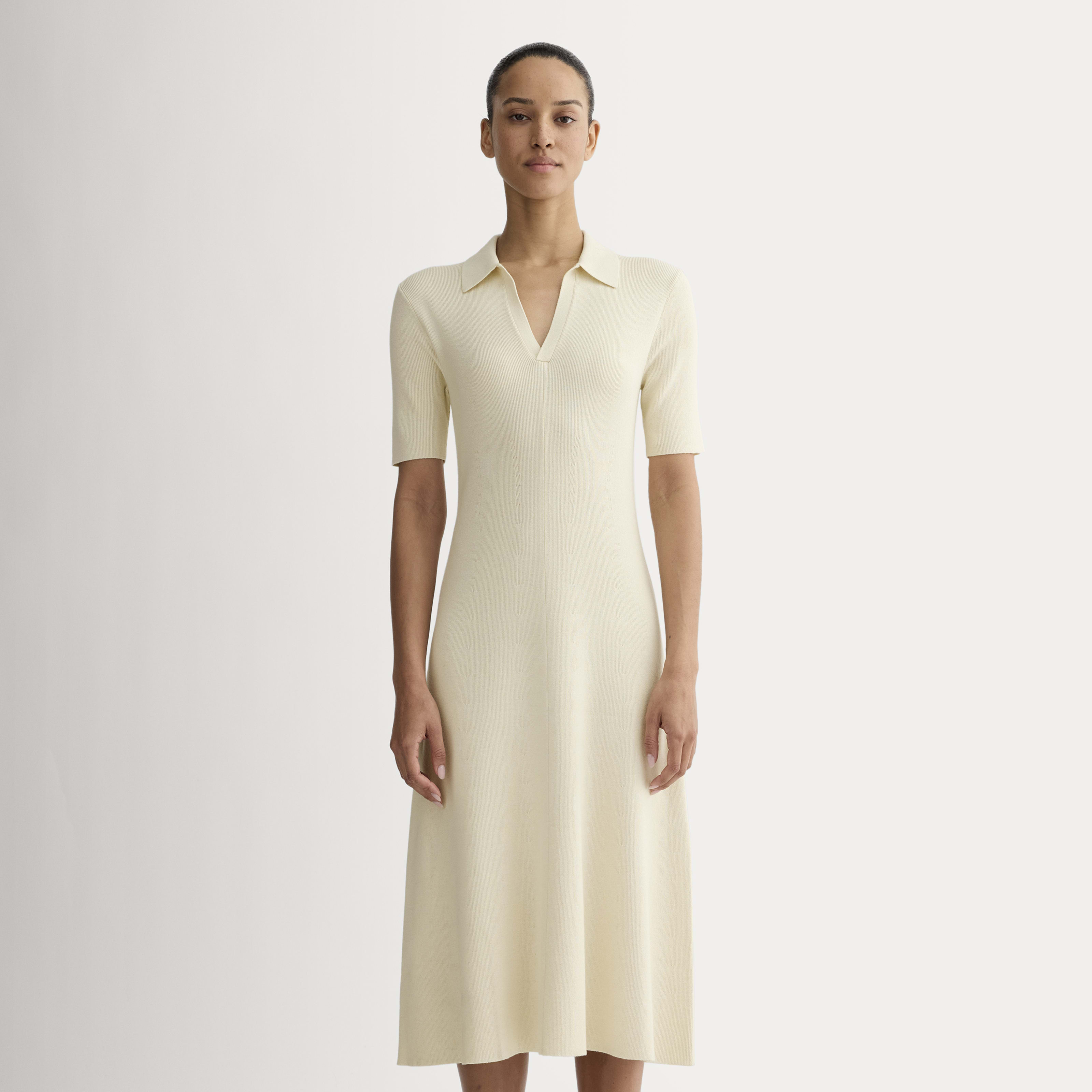 Women's Knit Polo Dress by Everlane in Birch, Size XXS | Everlane