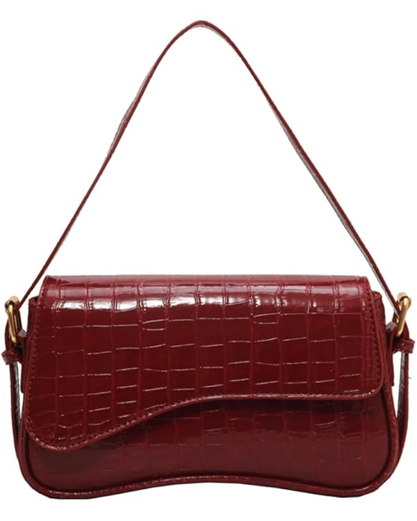 Small Shoulder Bag Y2K Purse for Women Crocodile Handbag Clutch Purse Classic Retro Crossbody Bag... | Amazon (US)