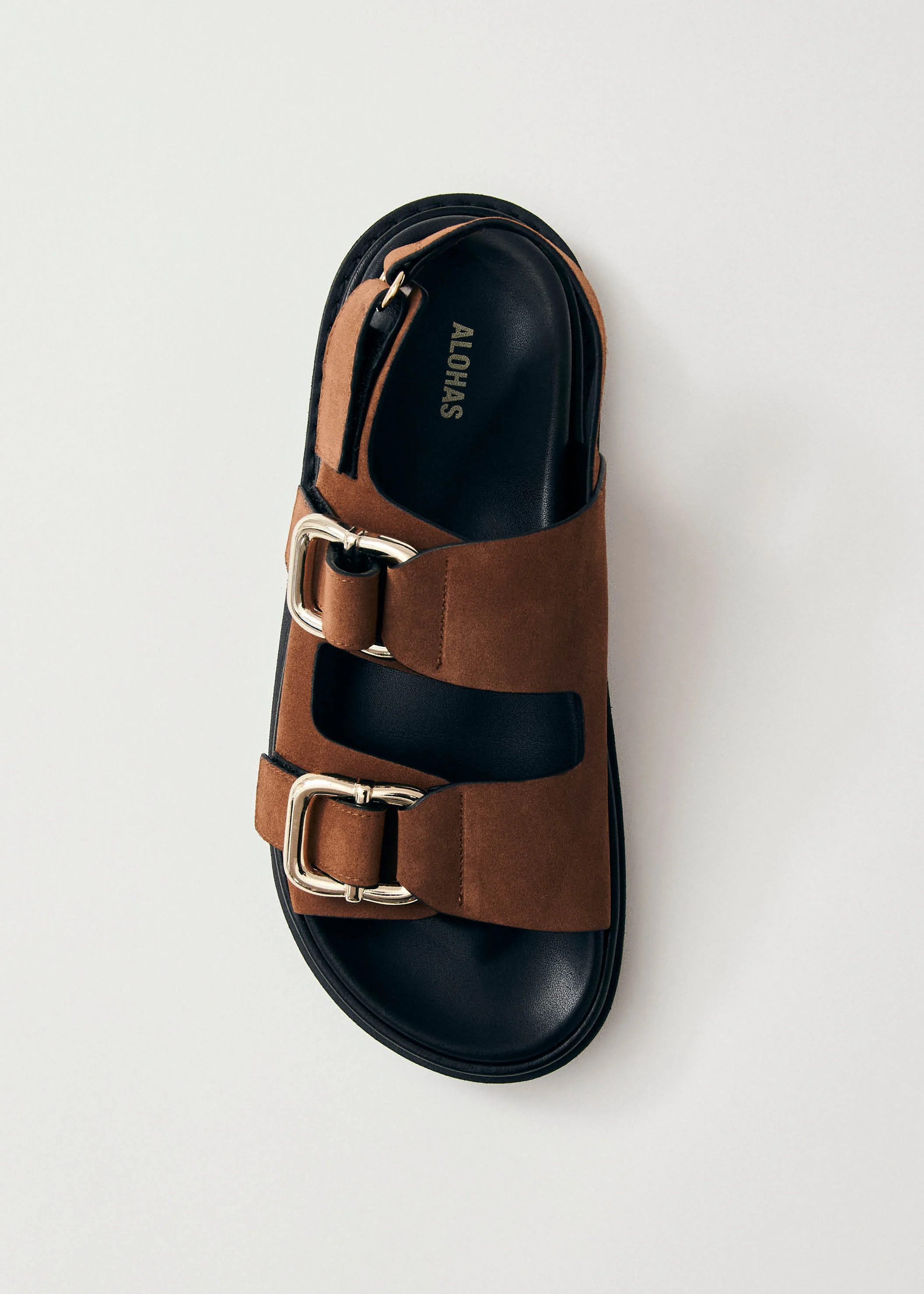 Harper Suede Brown Leather Sandals | ALOHAS | Alohas US