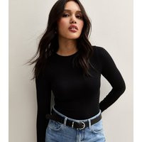 Women's Black Stretch Crew Neck Long Sleeve Bodysuit New Look | New Look (UK)