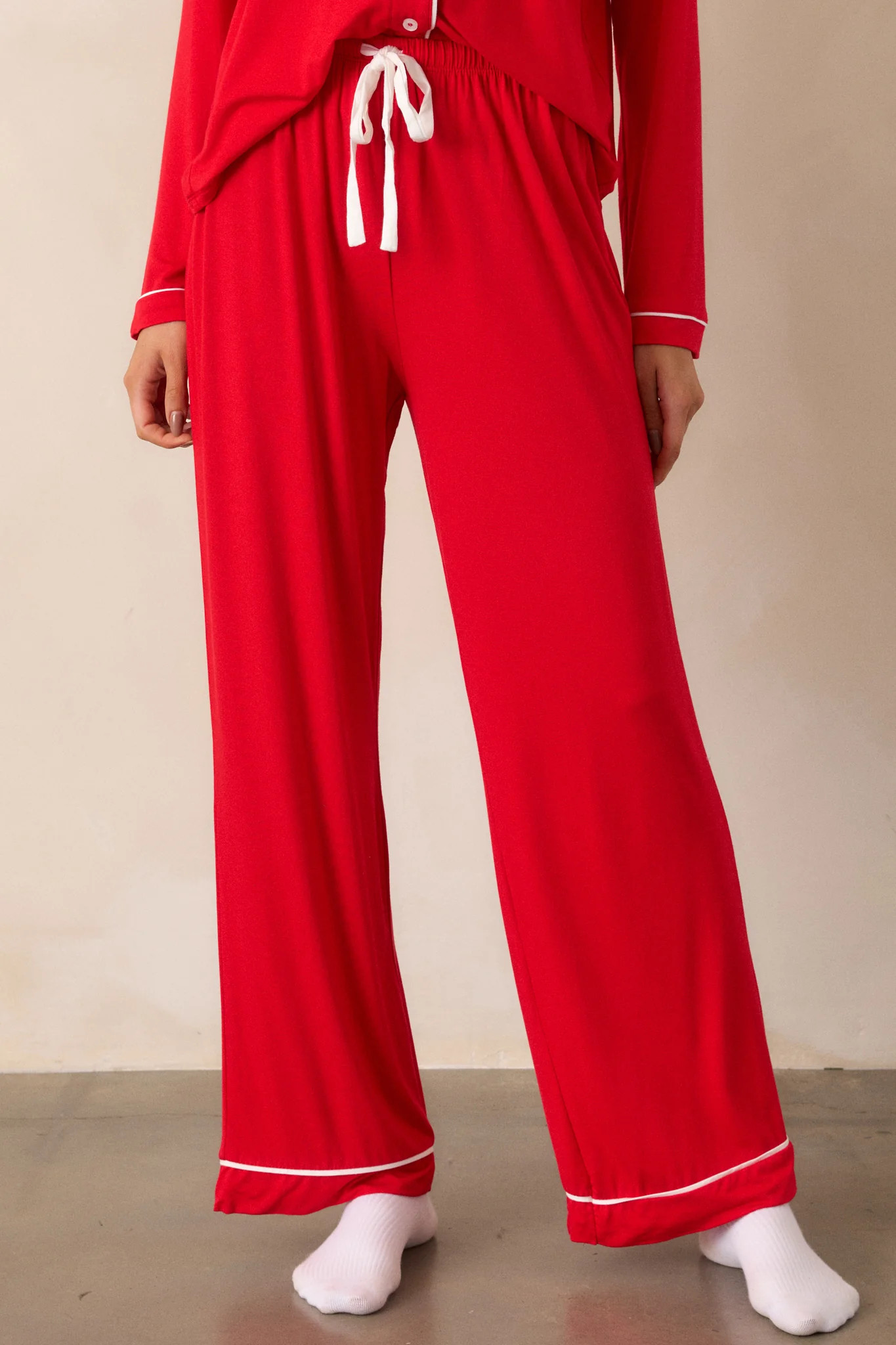 A Glimpse into Tomorrow Red Pajama Pants | Red Dress