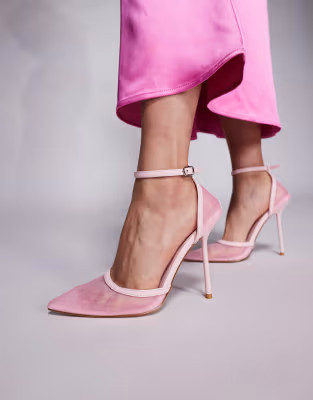 Simmi London Mandisa mesh heeled shoes in pink | ASOS | ASOS (Global)