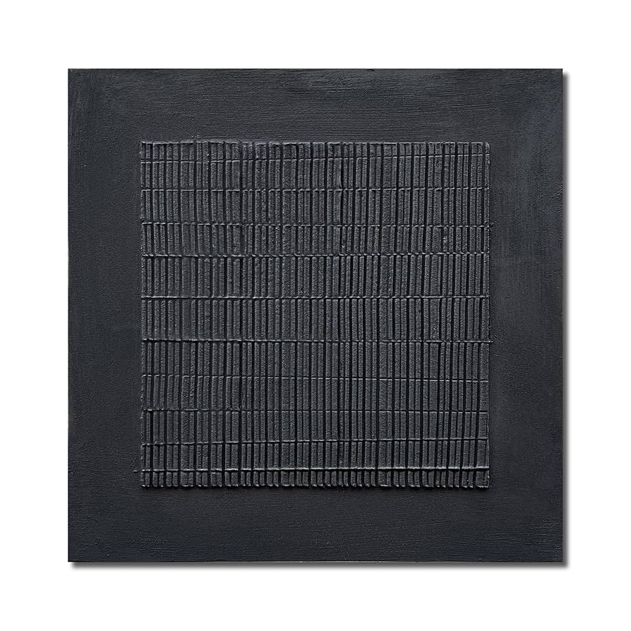 NANKAI Art Hand-Painted Thick Texture Black Canvas Art Modern Minimalist Abstract Art 24x24 inch ... | Amazon (US)