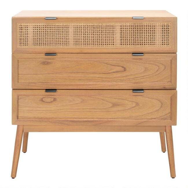 Sadie Small Natural Rattan And Wood Dresser | World Market