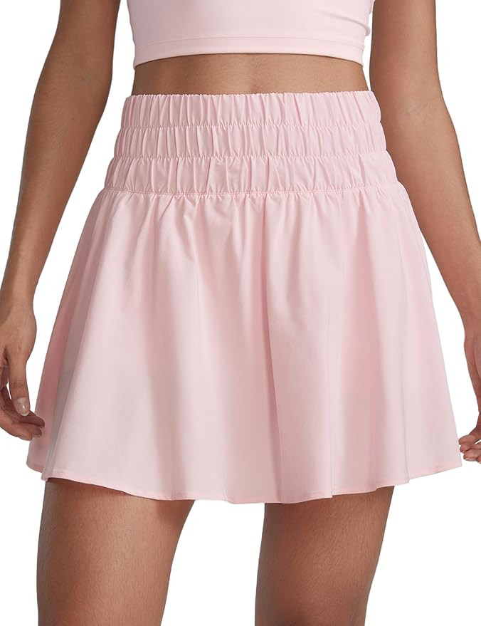 CRZ YOGA High Shirred-Waisted Tennis Skirts for Women - Mini Lined Golf Casual Athletic Flowy Sko... | Amazon (US)