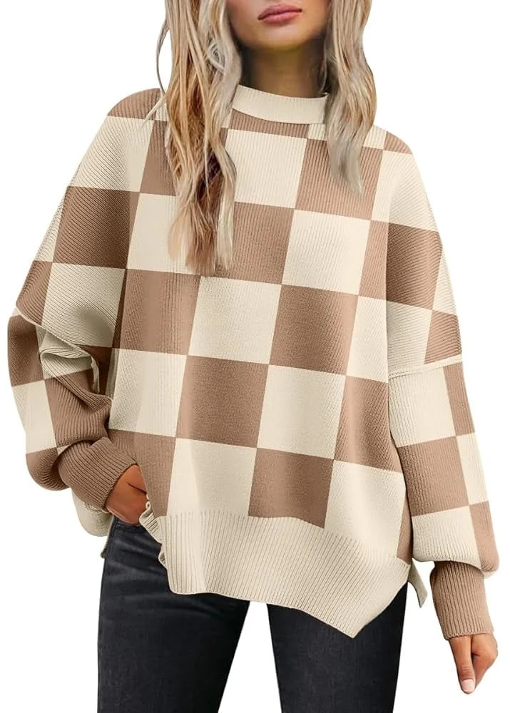 SUNBS Oversized Sweaters for Women Winter Crewneck Pullover - Cozy Knit Long Sleeve Top Casual Lo... | Walmart (US)