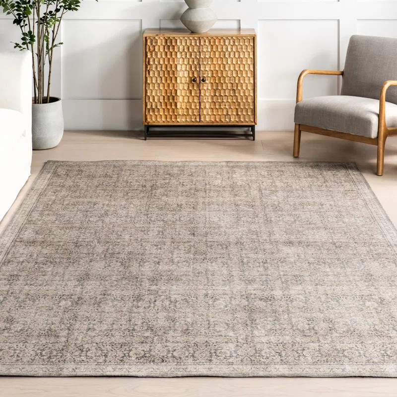 Jeccica Distressed Vintage Medallion Jute Blend Polyester Area Rug | Wayfair North America