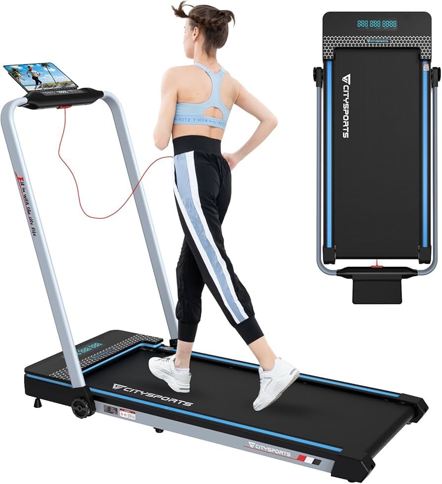 CITYSPORTS Folding Treadmill for Home,Under Desk Treadmill Portable Walking Pad,2HP Foldable Trea... | Amazon (UK)