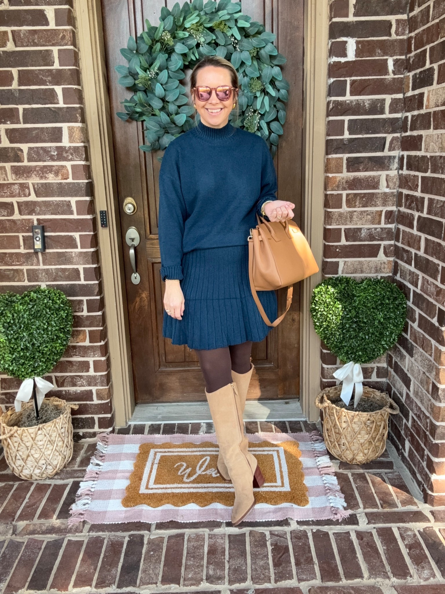 Today’s outfit for church. And unfortunately I didn’t have time to do anything with my hair. 🤪 I’m wearing a size medium in this sweater/skirt set  

Winter outfit, Amazon style, over 40, ootd

#LTKOver40 #LTKWorkwear #LTKFindsUnder50