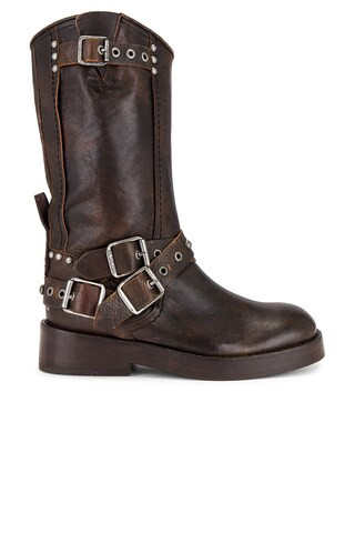 Free People x We The Free Janey Engineer Boot In Chocolate from Revolve.com | Revolve Clothing (Global)