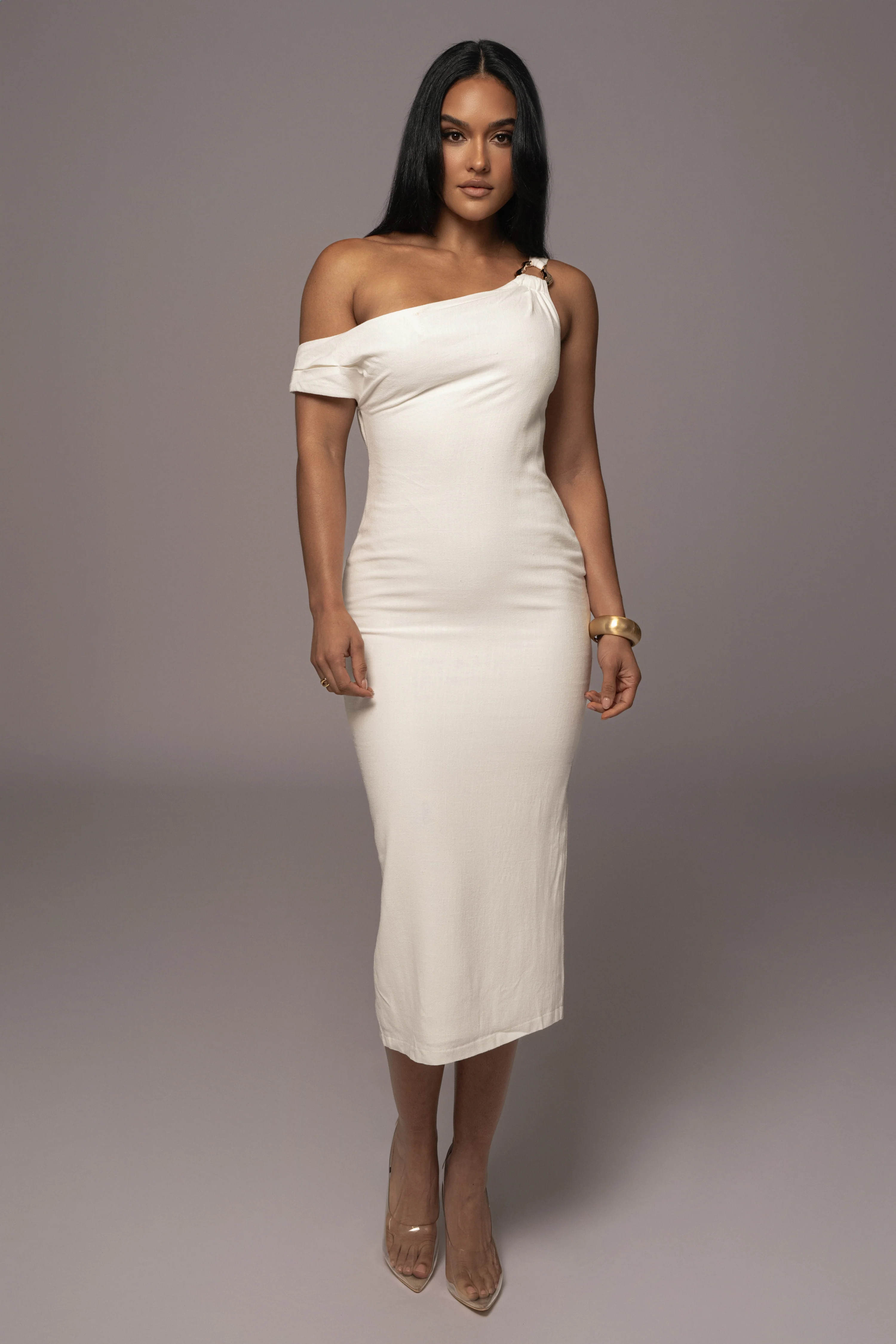 Ivory Escape Linen Dress | JLUXLABEL
