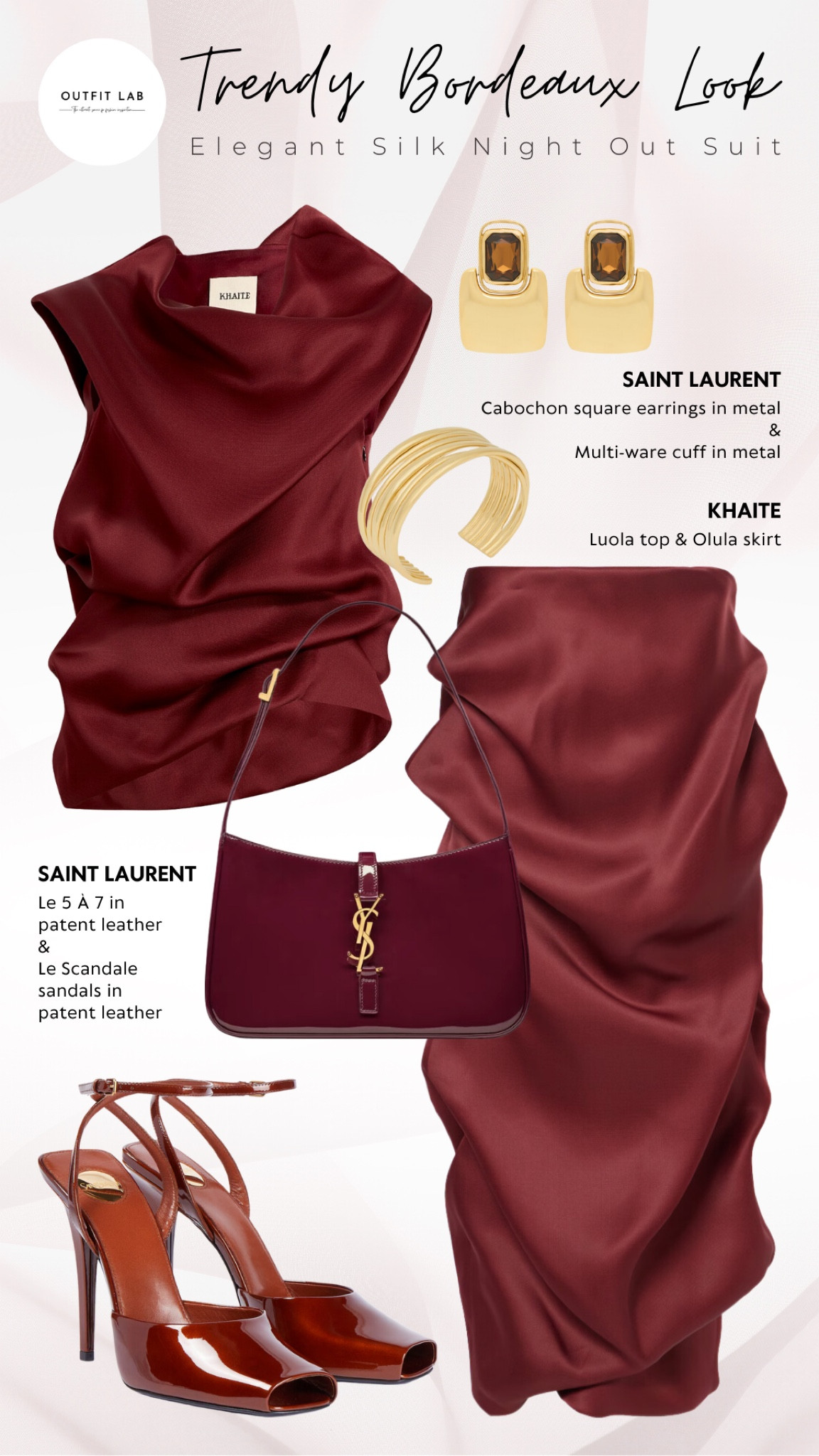 Elegant Silk Night Out Suit: Trendy Bordeaux Look – Shop Now!

Make a statement with this elegant night out silk suit in trendy Bordeaux. Featuring a stunning Khaite skirt and top, paired with chic Saint Laurent sandals, a matching bag, and sleek Saint Laurent earrings and cuff. Perfect for an upscale evening, this outfit offers a luxurious, sophisticated look. Shop now to add this stunning ensemble to your wardrobe!

#LTKWedding #LTKStyleTip #LTKParties