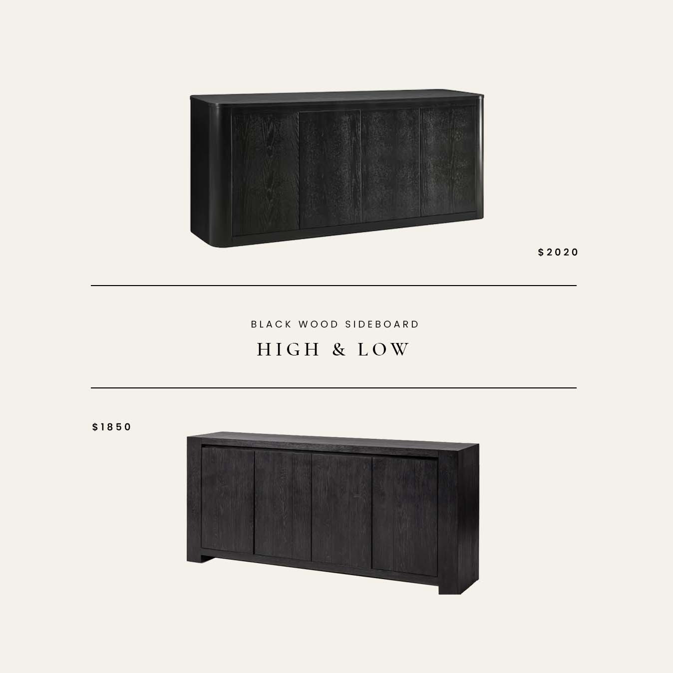 High / Low : Black Wood Sideboard

#LTKHome