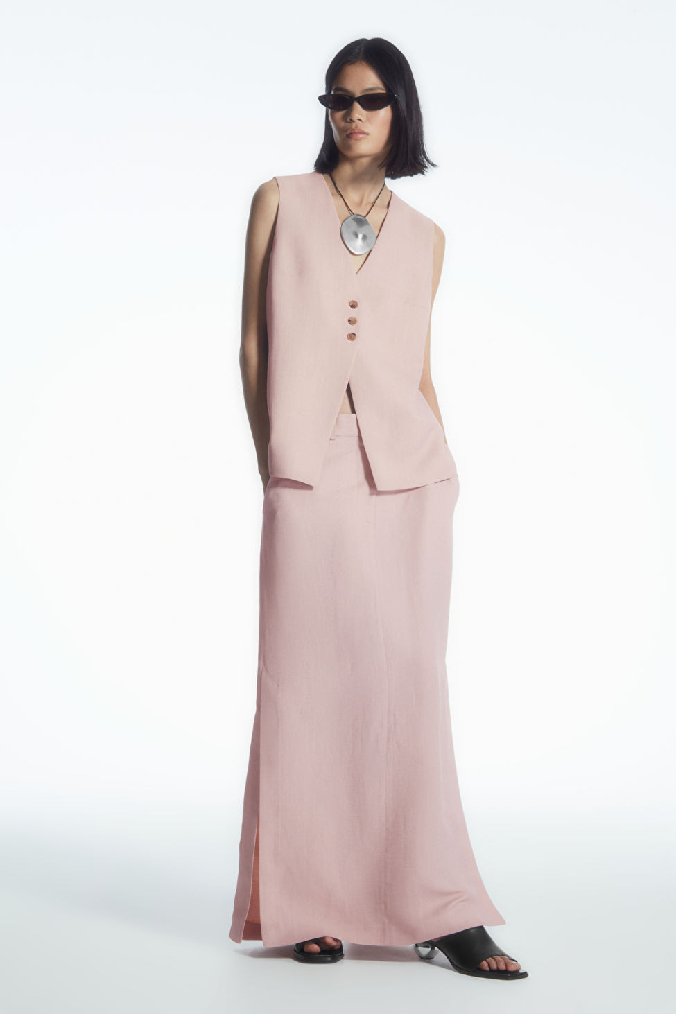 TAILORED LINEN-BLEND MAXI SKIRT | COS UK