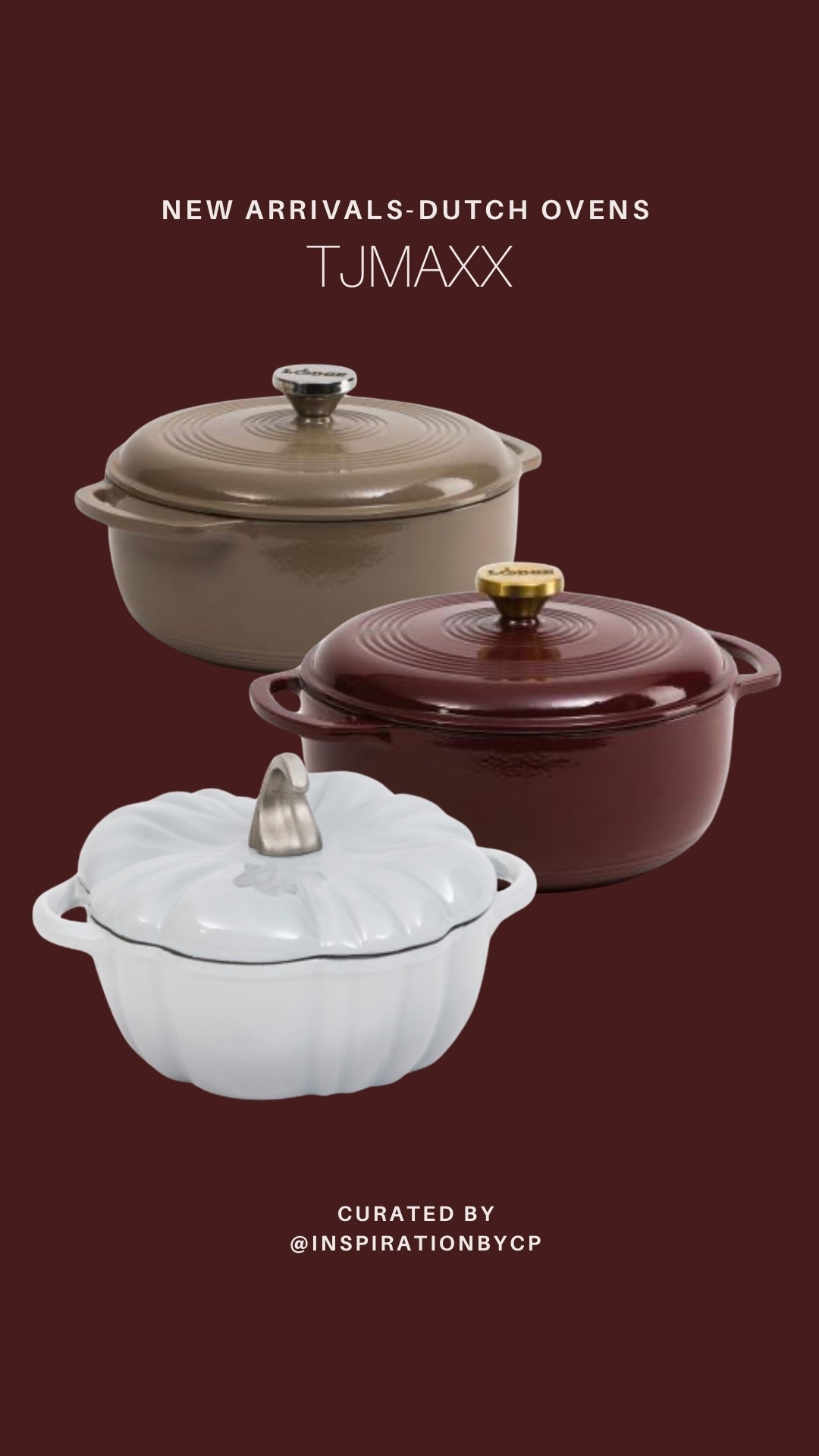 Cast iron Dutch oven season 
#dutchoven #fall #tjmaxxfinds #taupe #burgundy #pumpkindutchoven

#LTKSeasonal #LTKHome