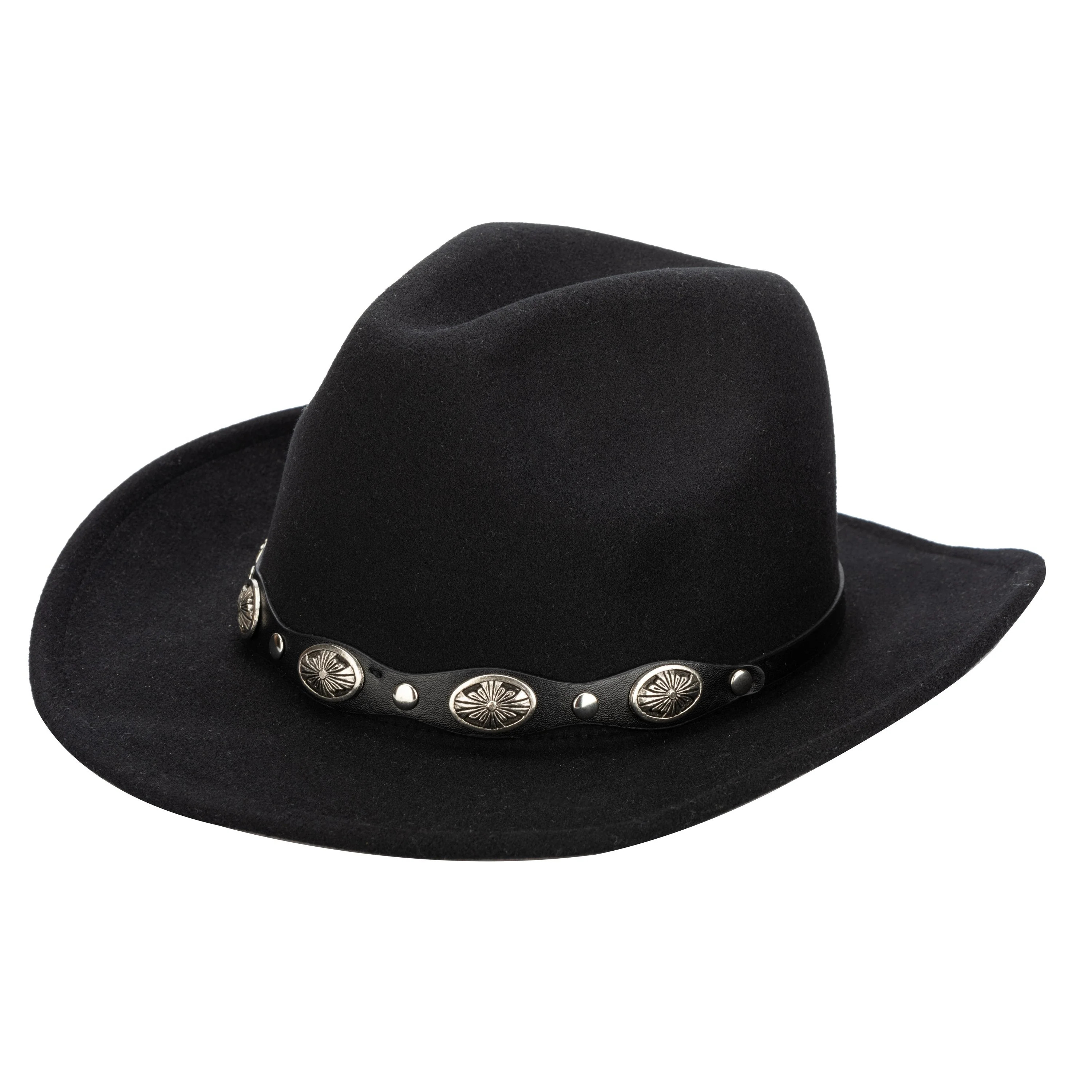 Women'S Faux Felt Cowboy W/ Western Conche Trim | San Diego Hat Company