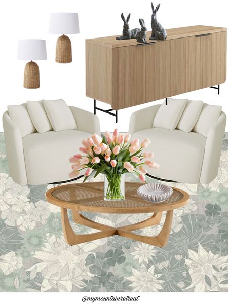 Spring Decor / Cozy corner/ coffee table/ fluted table/ washable rug/ sage green/ neutral decor/ living room 

#LTKSeasonal #LTKhome #LTKMostLoved