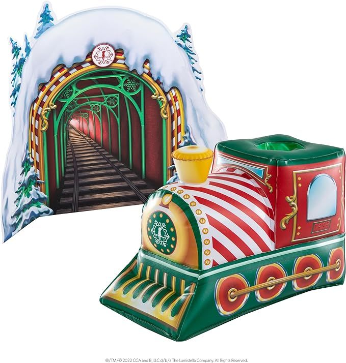 The Elf on the Shelf Scout Elves at Play Peppermint Train Ride. Inflatable Train for Fun Arrival ... | Amazon (US)