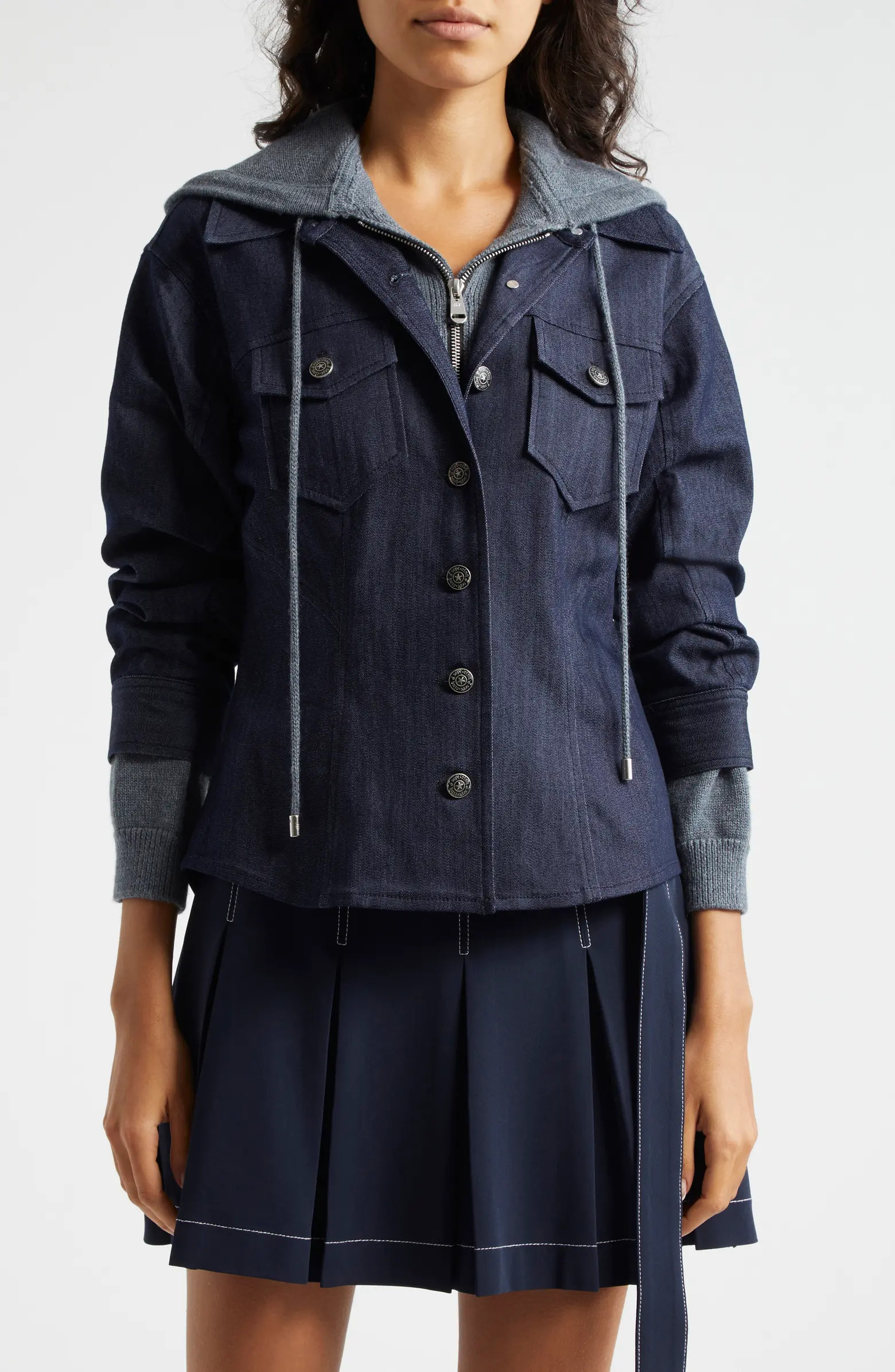 Cinq à Sept Canyon Mixed Media Denim Jacket | Nordstrom | Nordstrom