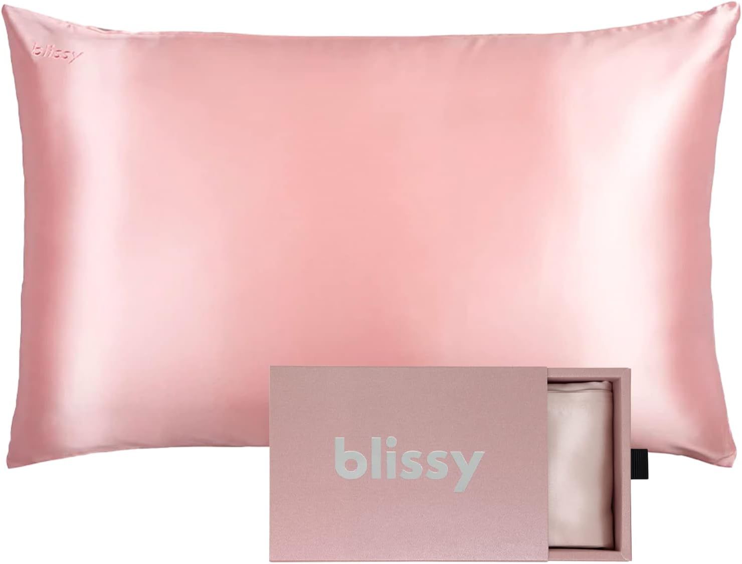 Blissy Silk Pillowcase - 100% Pure Mulberry Silk - 22 Momme 6A High-Grade Fibers - Satin Pillowca... | Amazon (US)