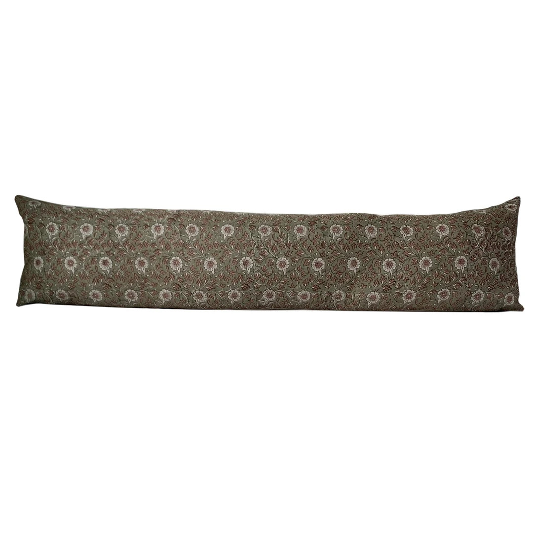 Olive Green and Rust Linen Lumbar Pillow Cover, Designer Lumbar Pillow, Modern Farmhouse Decor, C... | Etsy (US)