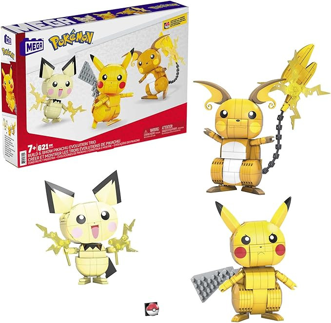 MEGA Pokemon Build & Show Pikachu Evolution Trio Construction Set, Building Toys for Kids | Amazon (CA)