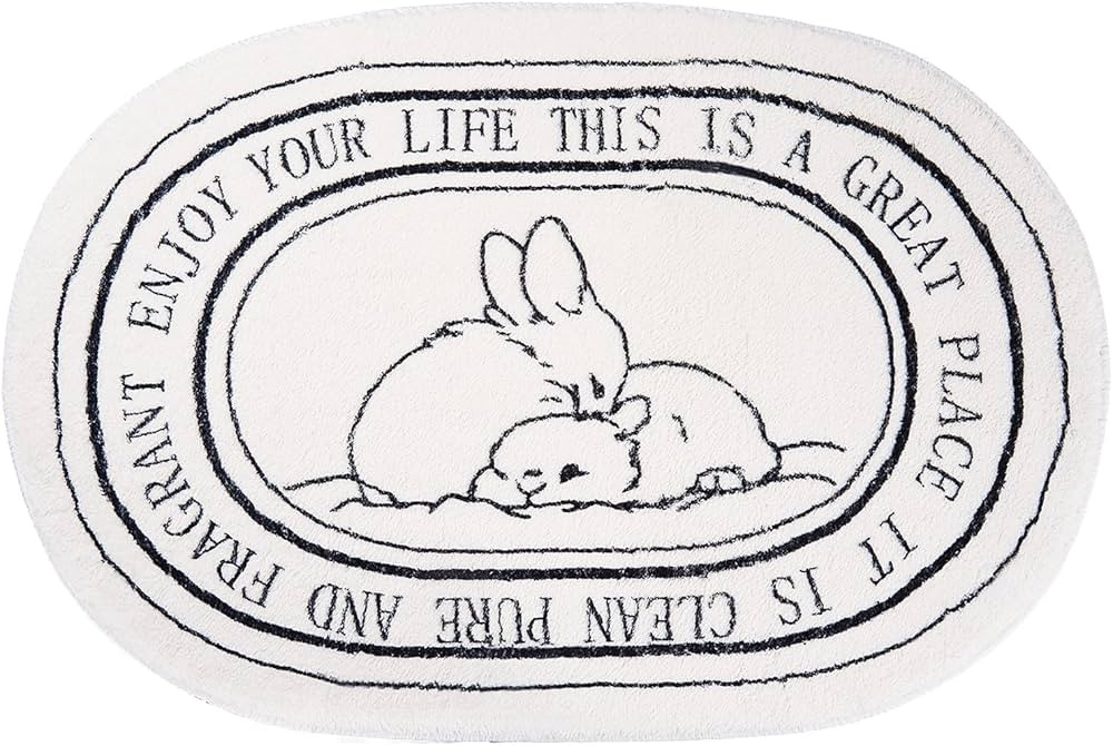 White Bathroom Rugs Soft Cute Bath Mat for Bathroom Floor 20x32inch, Machine Washable Non-Slip Ba... | Amazon (US)