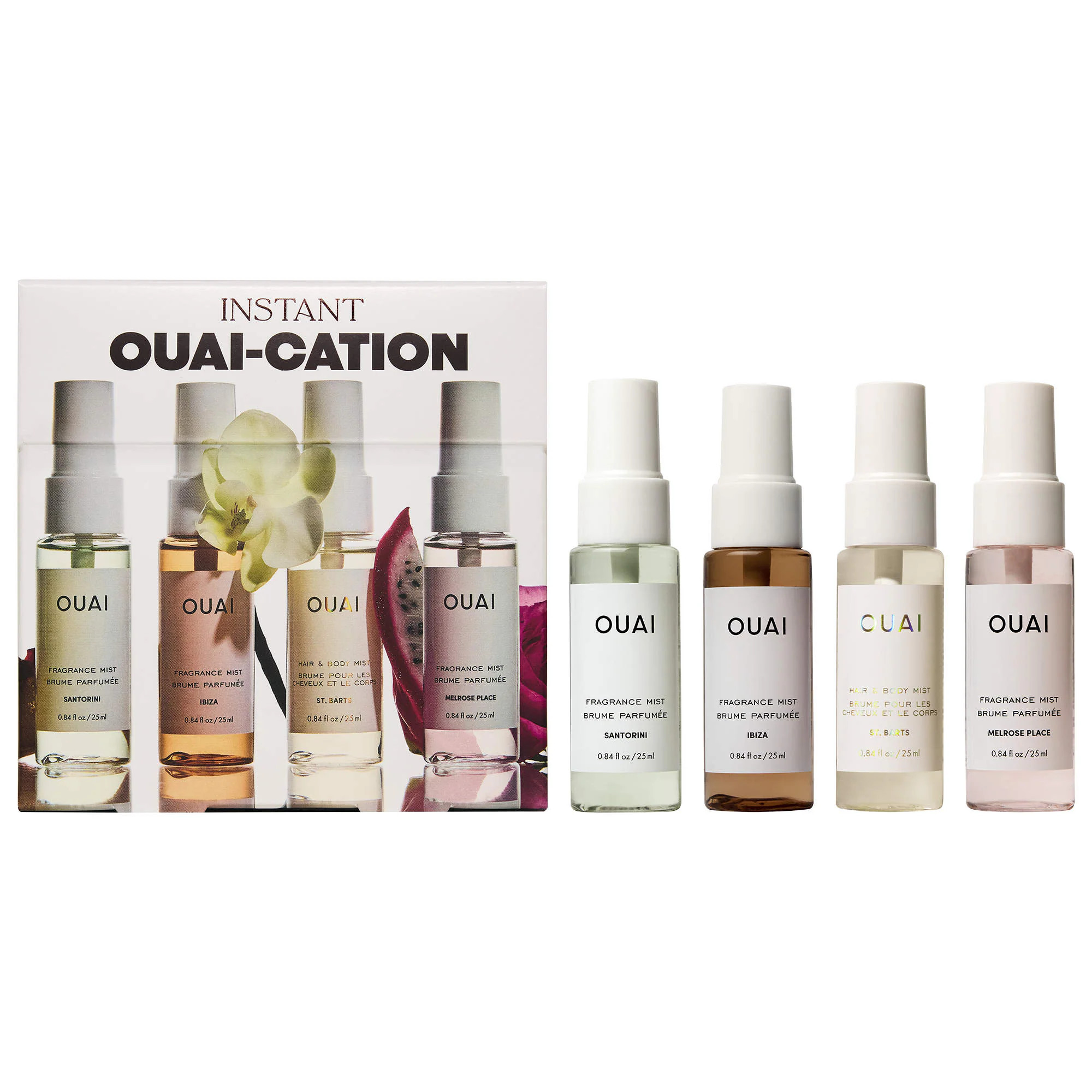 OUAI Mini St. Barts, Ibiza, Santorini & Melrose Hair & Body Mist Set | Sephora (US)