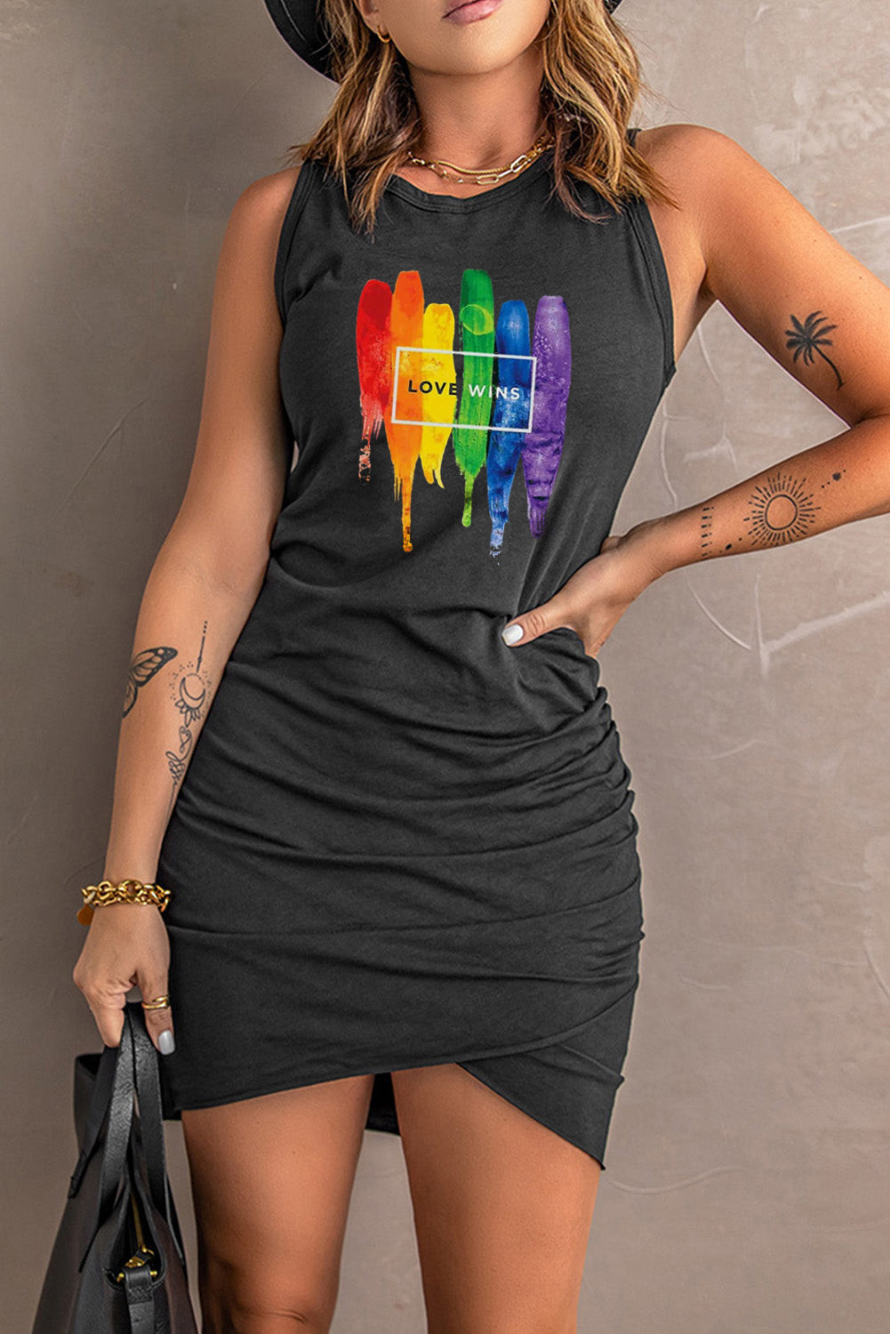 Rainbow Sleeveless Dress | Evaless